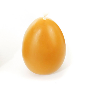 A beeswax Easter egg candle.